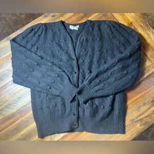 Vintage Adele Joyce lambswool- angora cardigan sweater